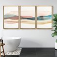 thumbnail image 4 of PixonSign Framed Canvas Wall Art Set of 3 Abstract Mountain Nature Painting Canvas Prints Watercolor Landscape Modern Art for Living Room Bedroom Office - 24"x36"x3 Natural, 4 of 5