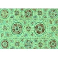 thumbnail image 1 of Ahgly Company Machine Washable Indoor Rectangle Abstract Turquoise Blue Modern Area Rugs, 7' x 10', 1 of 4