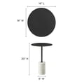 thumbnail image 2 of Modway Lyric Round Marble & Iron Side Table with Cylinder Base in White/Black, 2 of 10