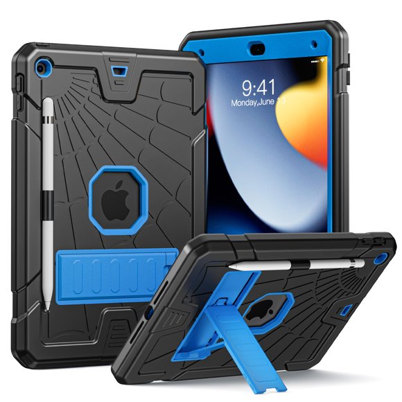 Funda SIBEITU compatible con iPad de 9ª generación para niños con soporte para lápices
