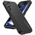 thumbnail image 1 of for Samsung Galaxy A14 5G Rugged Protective Case Full Body Multi Layer Shockproof Hidden Kickstand Hybrid Silicone Hard PC Cover for Samsung A14 5G, Black+Orange, 1 of 8