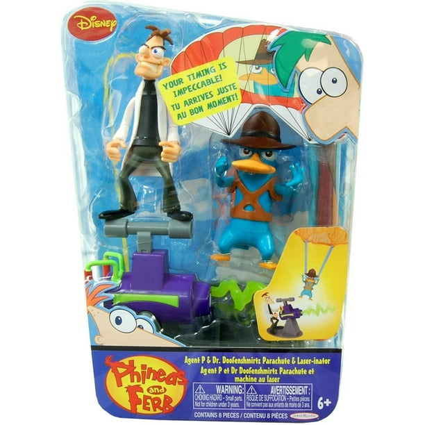 Disney Figure Set - Agent P Dr. Doofenshmirtz Parachute and Laserinater, Dr. Doofenshmirtz 4