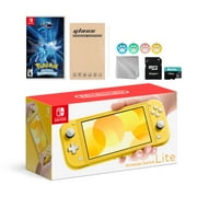 Nintendo Switch Lite Yellow with Pokemon Brilliant Diamond, Mytrix 128GB MicroSD Card and Accessories NS Game Disc Bundle Best Holiday Gift