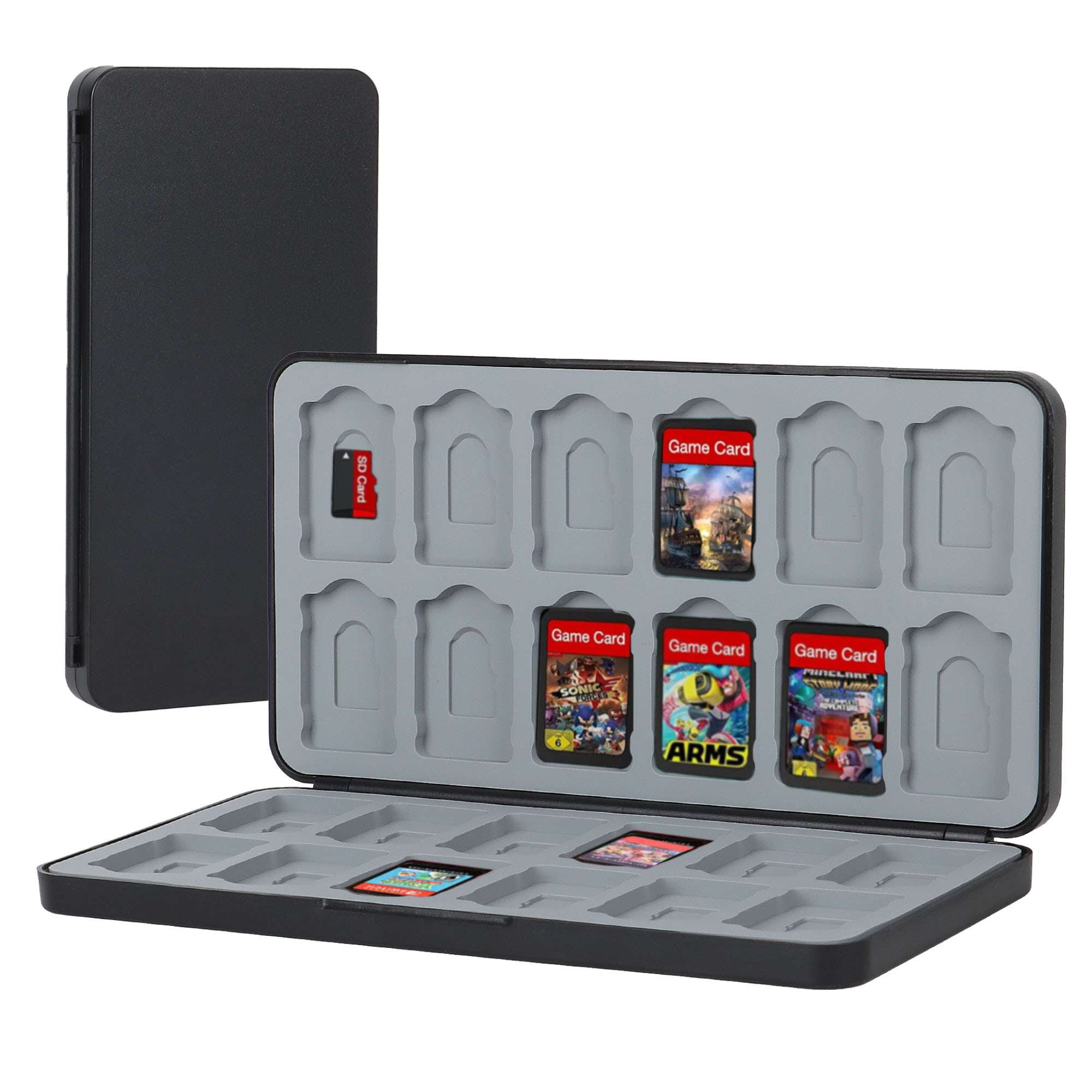 NinjaABXY Switch Game Case, 24 Games + 24 Micro SD Slots, Portable