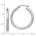 thumbnail image 3 of Auriga Fine Jewelry 925 Sterling Silver 3mm Polished/Satin Diamond-cut Hoop Earrings for Women, 3 of 6