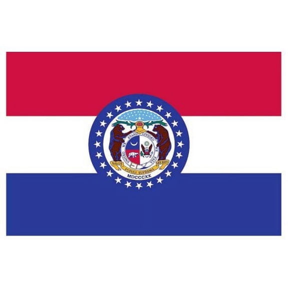 Valley Forge 3' x 5' Nylon Missouri Outdoor Flag, Canvas Header, Heavy-Duty Brass Grommets