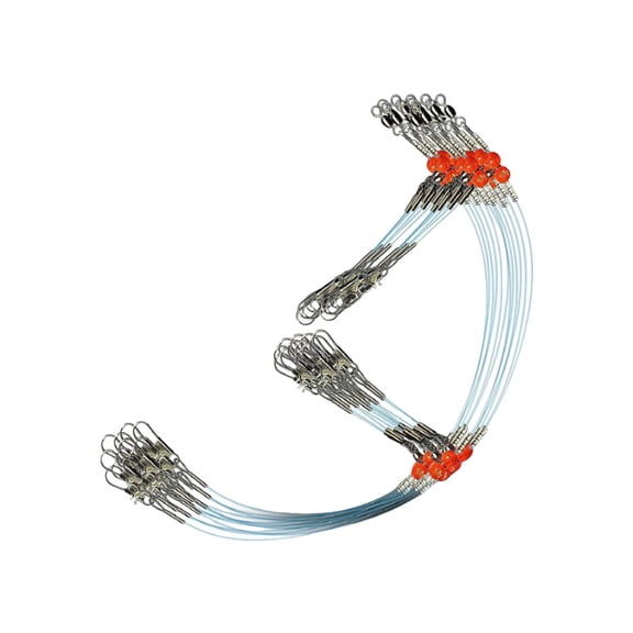 FEAMOS 6Pcs Fishing Rigs High Strength Fishing Wire Leader Line With Swivels Wire Leader For Lures Hooks