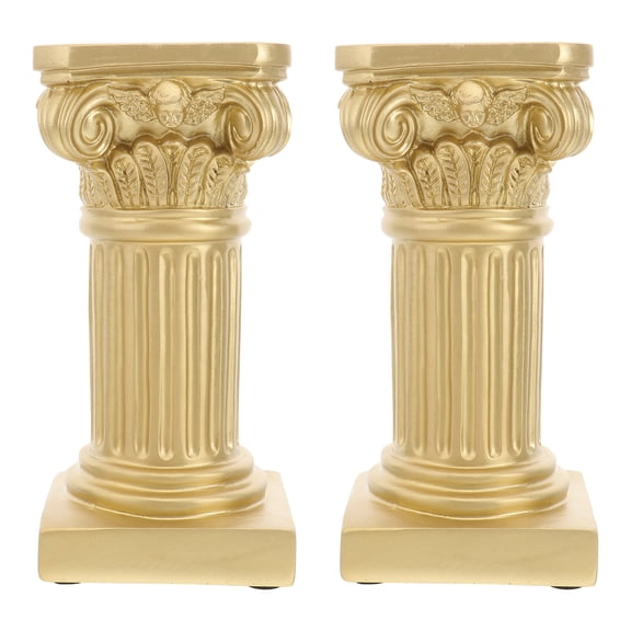 2Pcs Roman Pillar Statues Home Office Desktop Decorations Resin Craft Ornament
