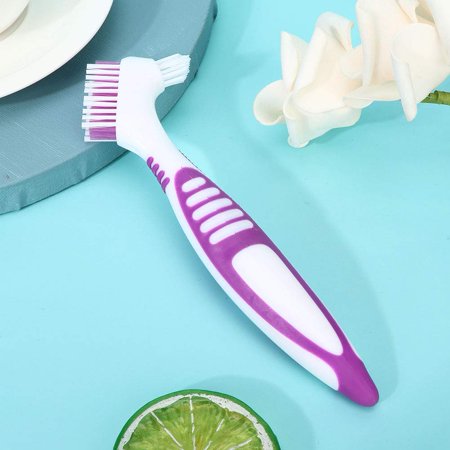 Denture Toothbrush, Portable Denture Brush, for Home Indoor Outdoor Travel