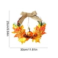 thumbnail image 3 of AYktou Fall Wreath with Artificial Maple Leaves Pumpkin & Berry, Artificial Floral Wreath for Front Door, Thanksgiving Halloween Wreath Autumn Garland Wall Farmhouse Holiday Outdoor Indoor Decor, 3 of 6