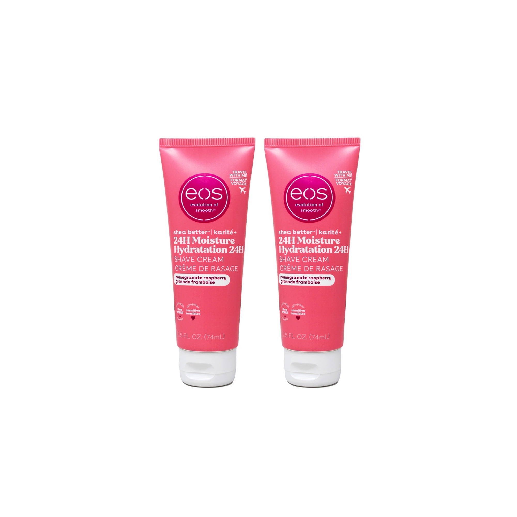 2 Pack eos Shave Cream Pomegranate Raspberry, 2.5 oz each