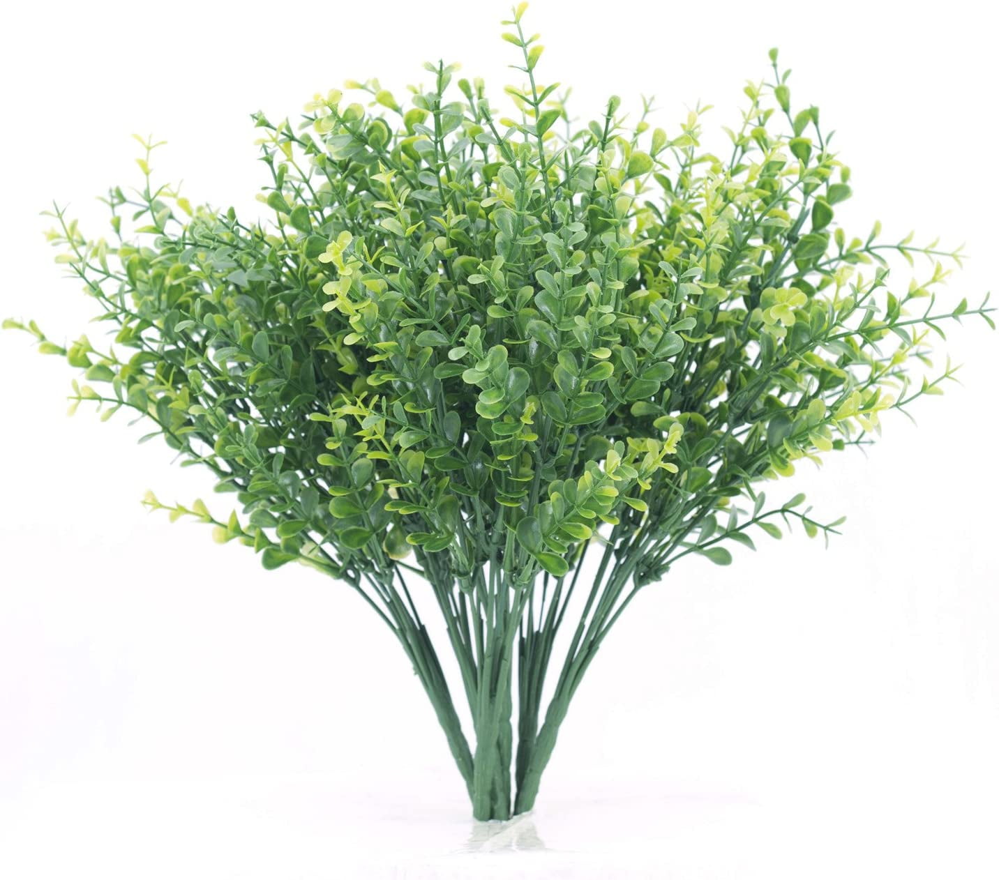 8PCS Artificial Shrubs, Plastic Plants Eucalyptus Grass Fake Shrub