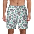 thumbnail image 2 of Picia Bears and Tropical Leaves pattern Mens Swim Trunks with Compression Liner Stretch Beach Shorts Quick Dry with Zipper Pockets No-Chafing Board Shorts-Large, 2 of 9