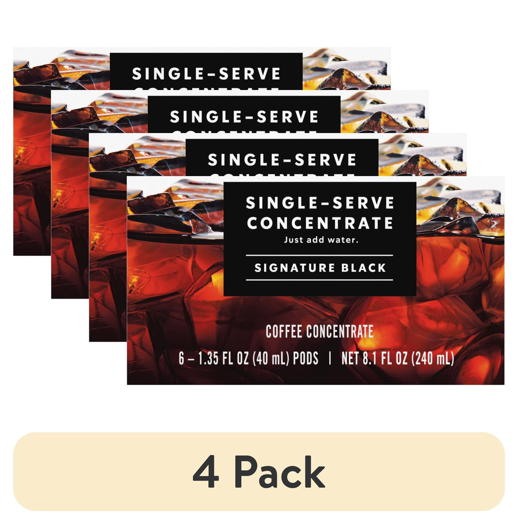 (4 pack) Starbucks Signature Black Cold Brew Coffee, Single-Serve Concentrate Pods, 6 Count