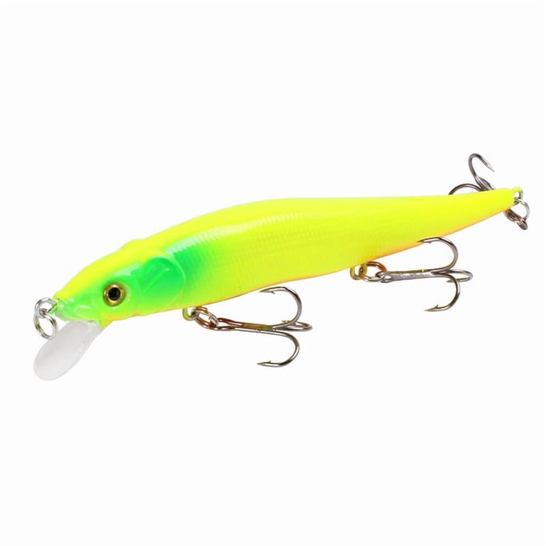 bionic minnow fishing lures LLXD Minnow Fishing Lure 4.5 in 0.03 lbs Bionic Hard Bait with 3D Eyes and  Treble Hooks for Bass Trout Walleye Saltwater Freshwater Color G