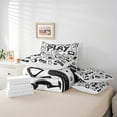 thumbnail image 4 of 7Pcs Gaming Comforter Set King,Gamer Bedding Comforter Set,Gamepad Video Games Bed In A Bag Black White Graffiti Bed Sets With Comforter And Sheets, 4 of 5