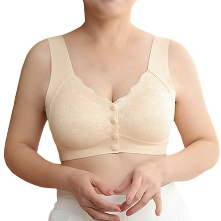 XJDJHC Womens Bras Middle Age And Elderly Ladies Cool Summer Seamless And Steel Rimless Oversized Tank Top Style Bra Underwear Comfortable Sleep Underwear