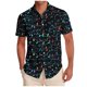 thumbnail image 2 of Blusa y camisa de manga corta con cuello vuelto para hombre, informal, a la moda, con estampado navideño, bolsillo, botones, blusa de manga corta con cuello vuelto, blusa de poliéster para hombre, 2 of 6