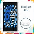 thumbnail image 2 of Blue Checkered 7th Birthday Banner Stars I Was 6 Now I'm 7 Display Numbers 6 & 7 Race Car  Checkered Flag Backdrop for 7th Birthday Party Kids Birthday Celebration Indoor Party Decoration, 2 of 8