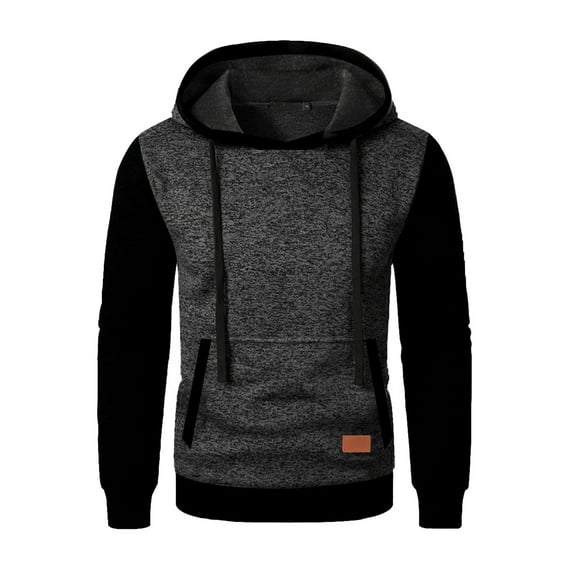 Admvng Sweatshirts for Men Color Blocked Long Sleeved Hooded Sweatshirt Knitted Top, Size S-3XL