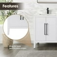 thumbnail image 6 of Laurel 60" Wood Vanity in White Calacatta White Quartz Top no Mirror, 6 of 11