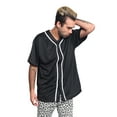 thumbnail image 3 of Victorious Men's Classic Baseball Jersey with Trim BJ42 - BLACK - 4X-Large, 3 of 5