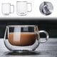 thumbnail image 4 of de Té de Vidrio de Doble Pared, Transparente, para Café, Leche y Agua, de Borosilicato Alto, para Cocina, 350 Ml., 4 of 5