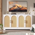 thumbnail image 6 of TROPOW Sideboard Buffet Cabinet - Credenza Storage with 2 Rattan Doors and Shelves, Modern Console Table Accent Coffee Bar Cabinet for Living Room, Kitchen, Hallway, Dining Room, Entryway, 6 of 7