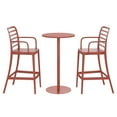 thumbnail image 2 of WestinTrends Playa 2-Person Adjustable Round Bar Table with Stackable Bar Stools Dining Set, Red, 2 of 14