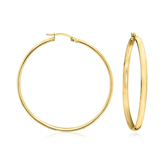 Ross-Simons 18kt Gold Over Sterling Flat Hoop Earrings, Women's, Adult