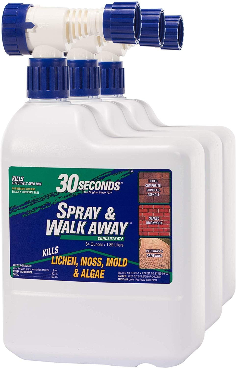 30 SECONDS Cleaners 64SAWA 3PA Spray & Walk Away Cleaner, 64 oz with