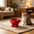 thumbnail image 5 of FEOLGEHLY Slow Feed Raised Dog Food Water Ceramic Bowl, Non Skid Cute Elevated Neck Protection Food Water Bowl for Small Dogs and Indoor Cats Household Pet Dining Bowl, 5 of 6