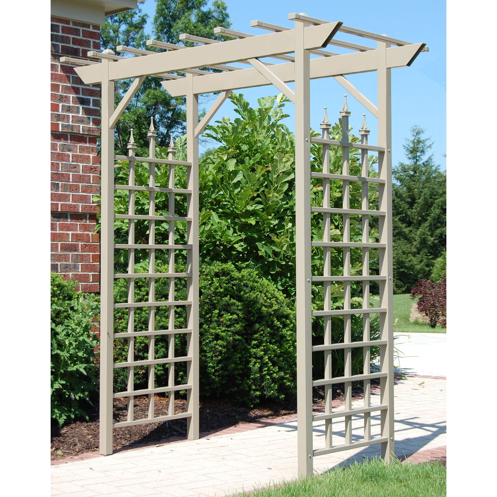 dura-trel camelot 7' vinyl arbor arbor - mocha - walmart