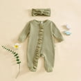 thumbnail image 2 of Gvdentm Baby Girls Romper 6 Months Cactus Footies Newborn Zip Up Onesie Romper(Light Green,0-3 Months), 2 of 5