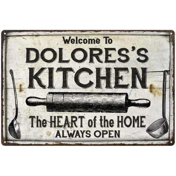 DOLORES'S Kitchen Farmhouse Sign Gift Gift 12x18 Metal 112180033174