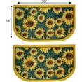thumbnail image 2 of Kashi Home Kitchen Rug, Printed Area Rug, Durable Floor, Door Mat, Farmhouse Non-Slip Carpet Latex Backing Beautiful Design Sunflower 3pc Set (2 18x30 D Shape & 1 20x40), 2 of 6
