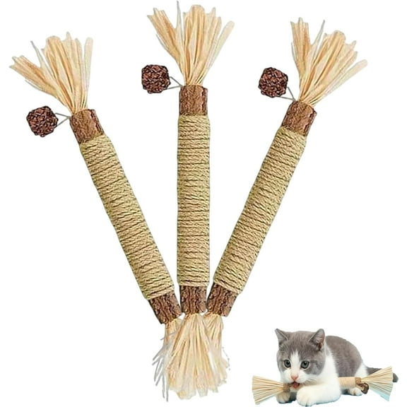 Purriq Natural Silvervine Dental Sticks, Cat Silver Vine Chewing Sticks, Interactive Kitten Chew Toys for Teeth Cleaning & Dental Care