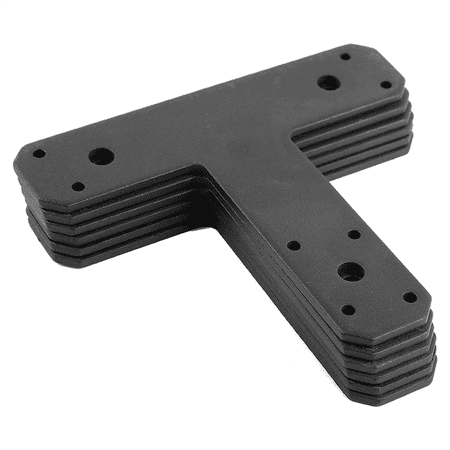 

Column to Beam Connectors T Brackets - T Plate Flat Straight Steel Brackets Black 4mm Thick for Patch Plates - 6 Pack