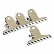 li-gelisi large bulldog clips, metal paper clip, bull dog clips stainless steel bulldog/hinge paper clip, office supplies 4 pack- 5 inch