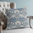 thumbnail image 4 of Pillow Covers 16x16 Set of 2, Blue Flowers Throw Pillow Covers Decorative Couch Cushion Cover, Spring Floral Modern Abstract Art Microfiber Soft Square Pillowcases for Bedroom Living Room Sofa, 4 of 9