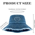 thumbnail image 2 of Denim Bucket Hats for Women, Summer Wide Brim Washed Jean Sun Hat Beach Vacation Outdoor Fishing Hats, 2 of 7