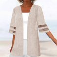 thumbnail image 2 of Cardigan Ouvert pour Femmes Manches Courtes Léger Habillé Veste Décontractée Automne, 2 of 5