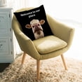 thumbnail image 2 of Throw Pillow Covers 26x26 Inch, Funny Cow Decorative Pillow Cases for Couch Sofa Bed, Welcome To OUR Place Modern Retro Cotton Linen Square Home Decor Pillowcases with Hidden Zipper, 2 of 7