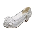 thumbnail image 6 of VeFlora Girls Dress Shoes, Glitter Princess Shoe, Flower Mary Jane Low Heels, Party Wedding Prom Footwear for Toddler Kids(Silver3/5-5.5 Years Little Child), 6 of 8