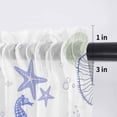 thumbnail image 5 of Coastal Purple Valance Curtains for Kitchen/Living Room/Bathroom/Bedroom Window, Rod Pocket Small Topper Half Short Window Curtains Voile Sheer Scarf, Ocean Coral Starfish Jellyfish Seahorse 42"x12", 5 of 8