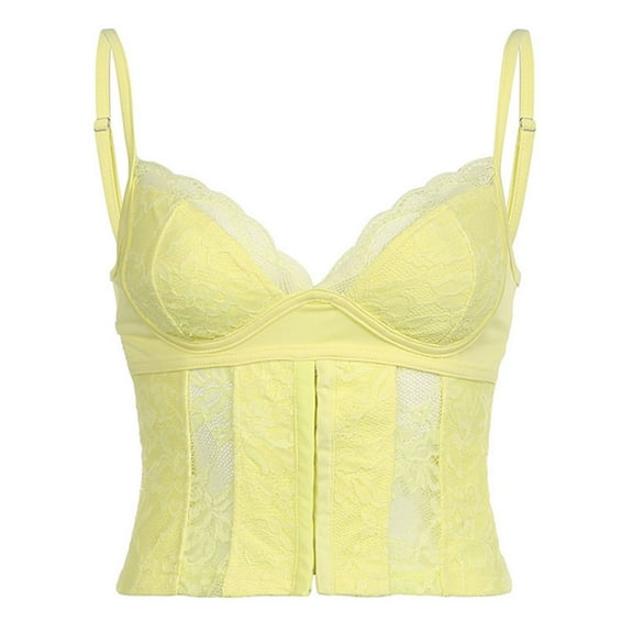 Lnzyyephy Women Lace Camisoles Spaghetti Strap Sleeveless Backless Tank Tops Summer Vests Short Tops Streetwear