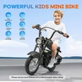 thumbnail image 3 of Electric Motorcycle for Kids, 24V 250W Kids Electric Dirt Bike, Two Speed Max Up to 14MPH & 60 Minutes Continuous, with LED Lights, Leather Seat, Rear Brake, Electric Motorbike for Kids/Teens, 3 of 8