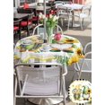 thumbnail image 5 of Outdoor Tablecloth with Umbrella Hole for Patio/Picnic/Party/Camping, Sunflowers Gnomes Waterproof Table Cloth Round Cover Washable, Eucalyptus Spring Black Checkered (Dia 54"), 5 of 8