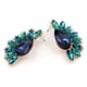 thumbnail image 3 of Pendientes de circonita chapados en metal para mujer, joyería de moda, accesorio para niña (verde), 3 of 4