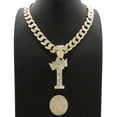 thumbnail image 3 of iJewelry2 Kings and Queens Crowned Initial Letter I Crystals Pendant Gold-tone Cuban Linked Chain Necklace, 3 of 3